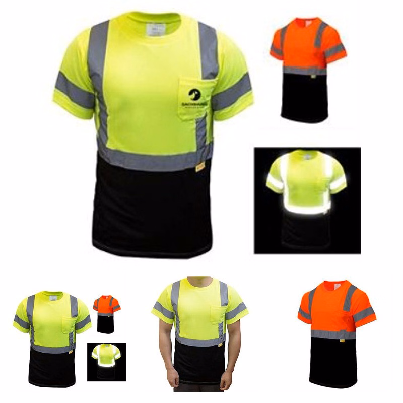 Short Sleeve Safety T-shirt With 2 Inch Replective Tape