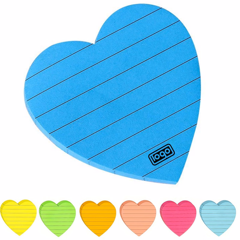 Custom Colorful Heart Shape Self-sticking Memo Notes Pad