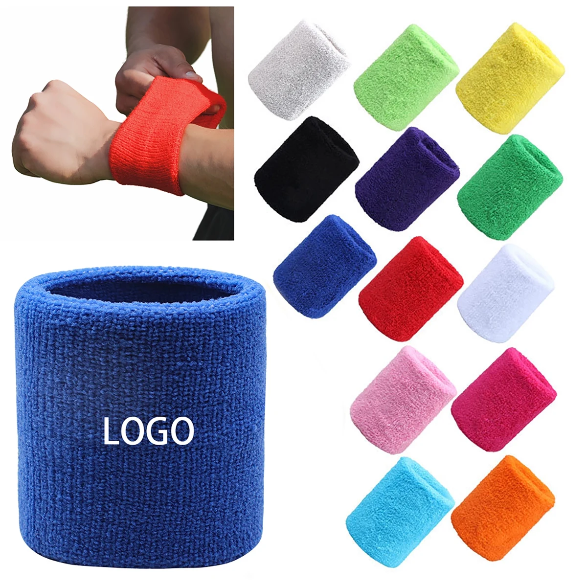 Heavyweight Wristband, custom sports ball with logo imprint 1