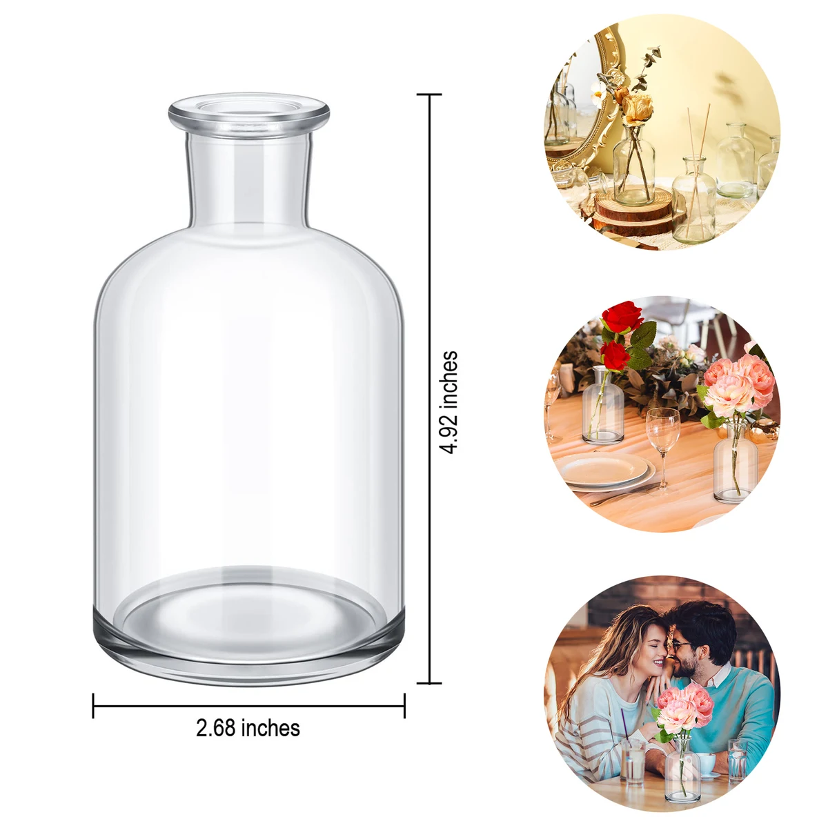 Glass Bud Vases Bulk Small Mini Flower Vases for Centerpieces 1