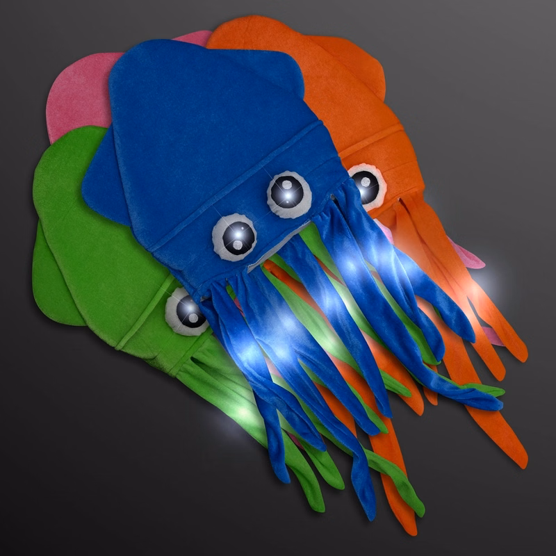 Flashing Blinky Silly Squid Hats