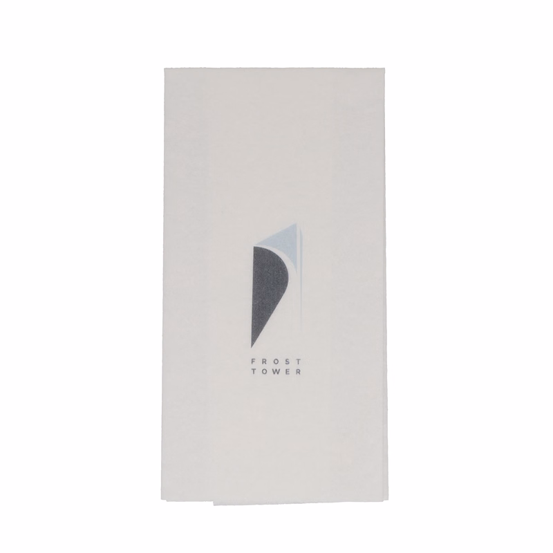 Almost Linen Guest Towel Napkin 1 Ply Heavy Weight 1/6 Fold White Digital Print