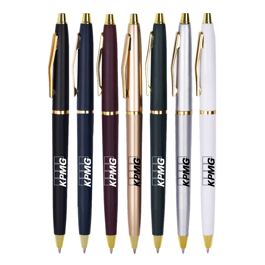 Union Printed - Promotional Gold Peninsula Twist Pen 1