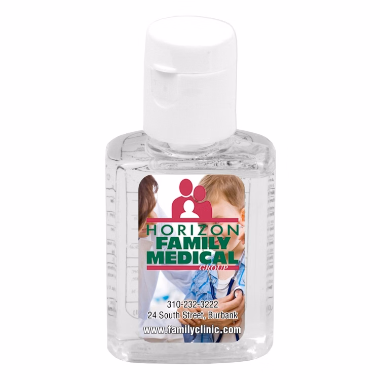 0.5 oz Compact Hand Sanitizer Antibacterial Gel in Flip-Top Squeeze Bottle (PhotoImage 4 Color)