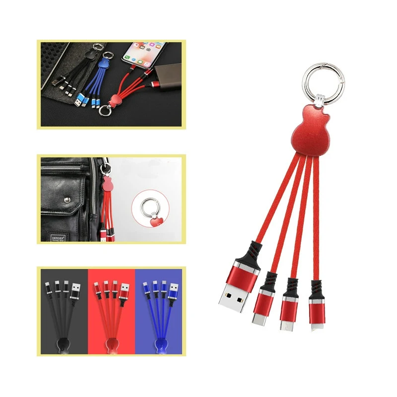 Guitar Light-Up Braided Charging Cable Keychain 1