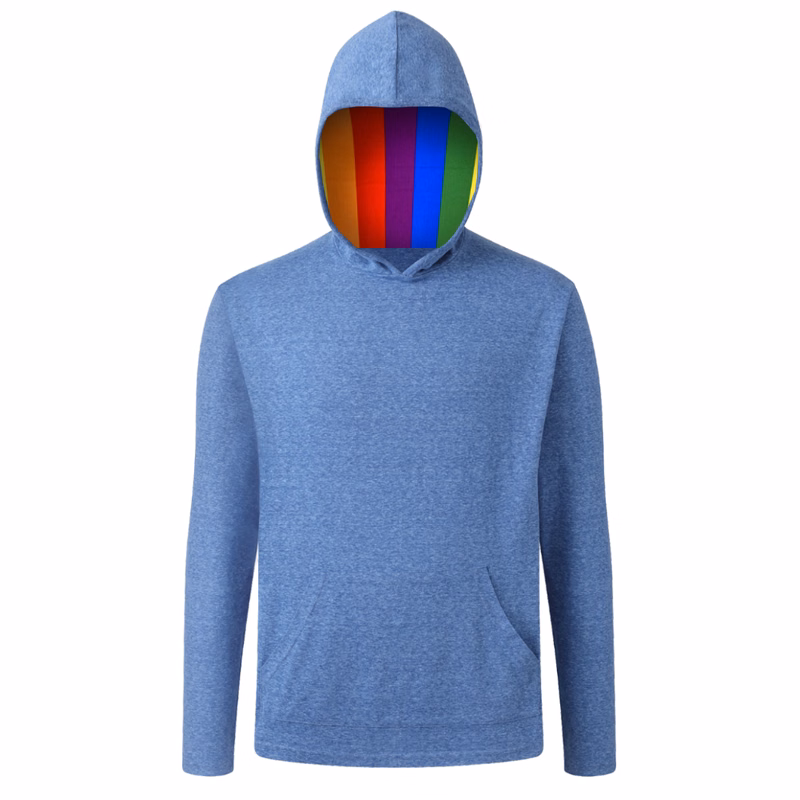 Pride Triblend Contrast Zip Front Hoodie