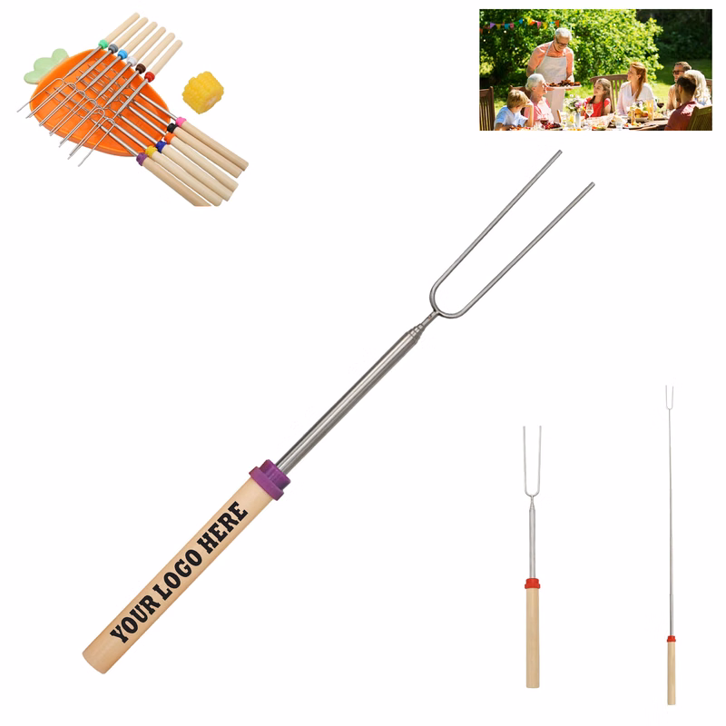 Scalable U-Shaped Customizable BBQ Fork Roasting Sticks