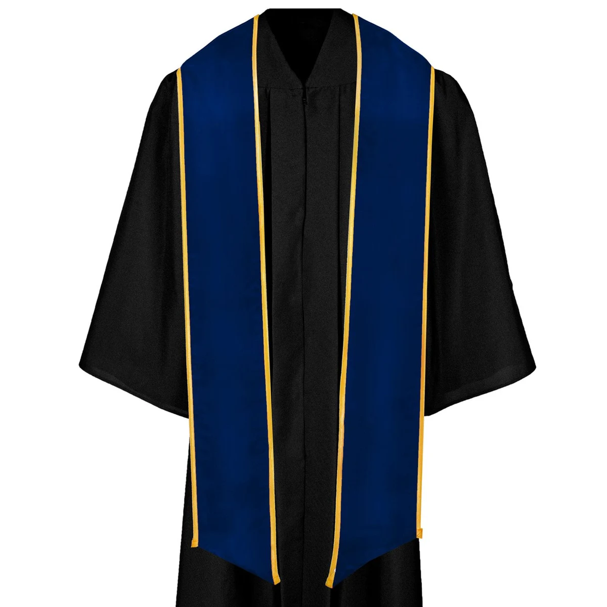 Royal 84" Graduation Stole with Gold Binding 1