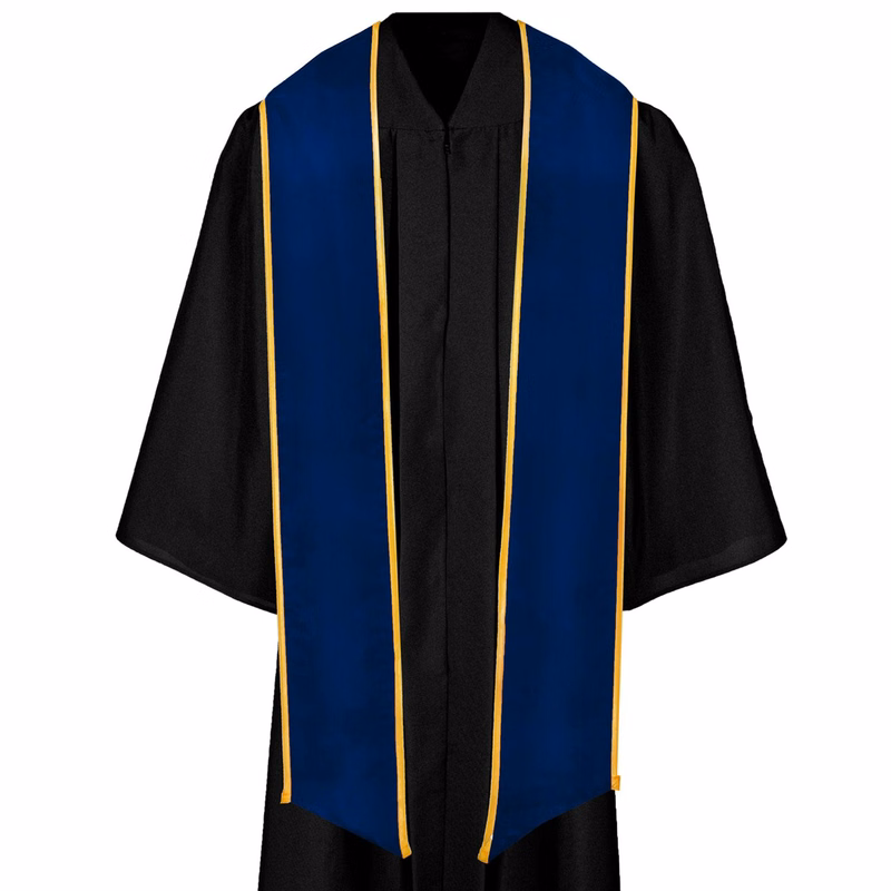 Royal 84" Graduation Stole with Gold Binding