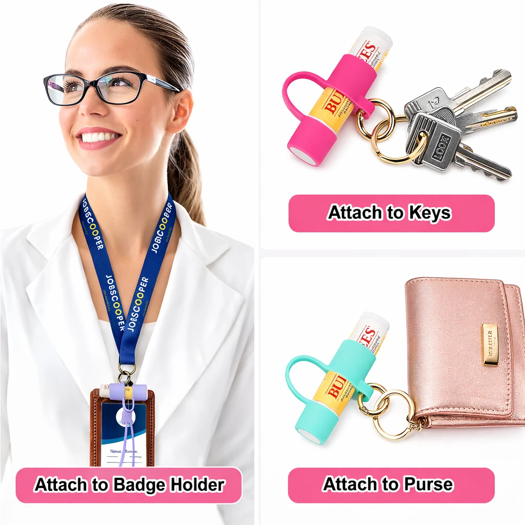 Silicone Lip Balm Holder Keychain 1