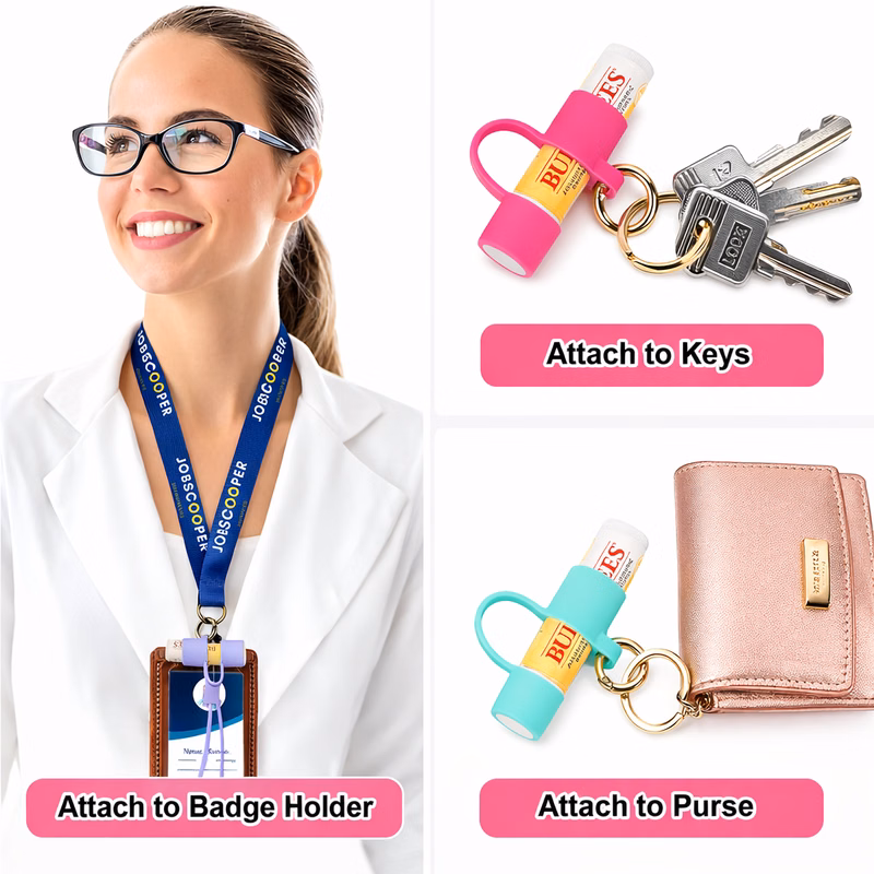 Silicone Lip Balm Holder Keychain