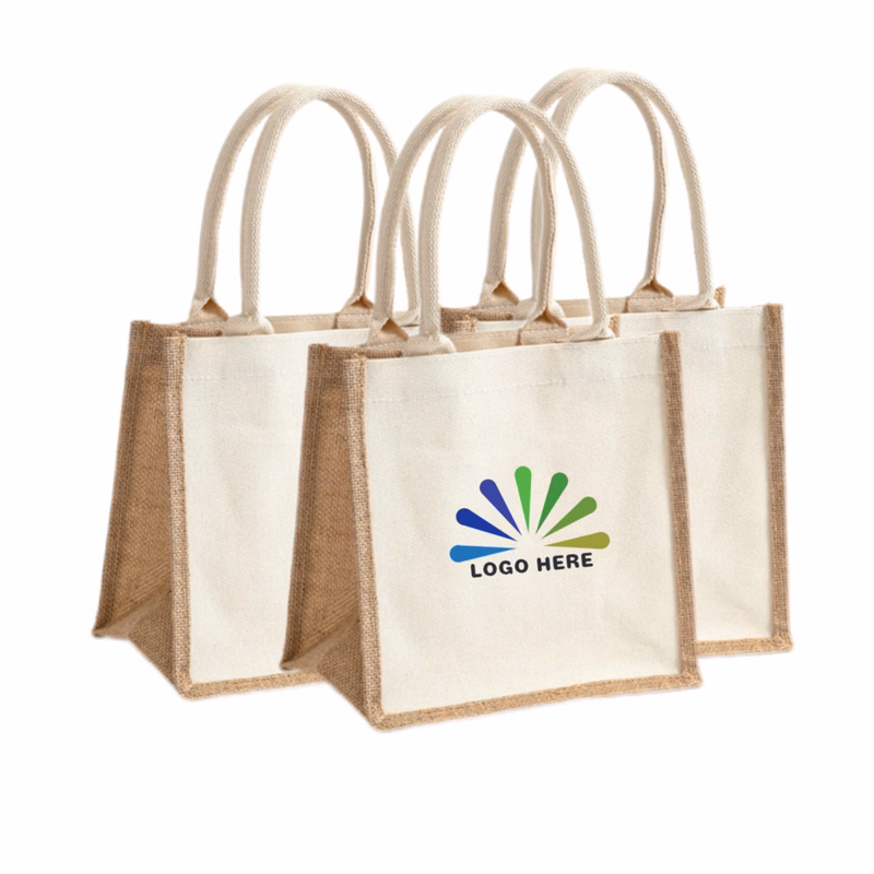 Linen Bag With Canvas Splicing