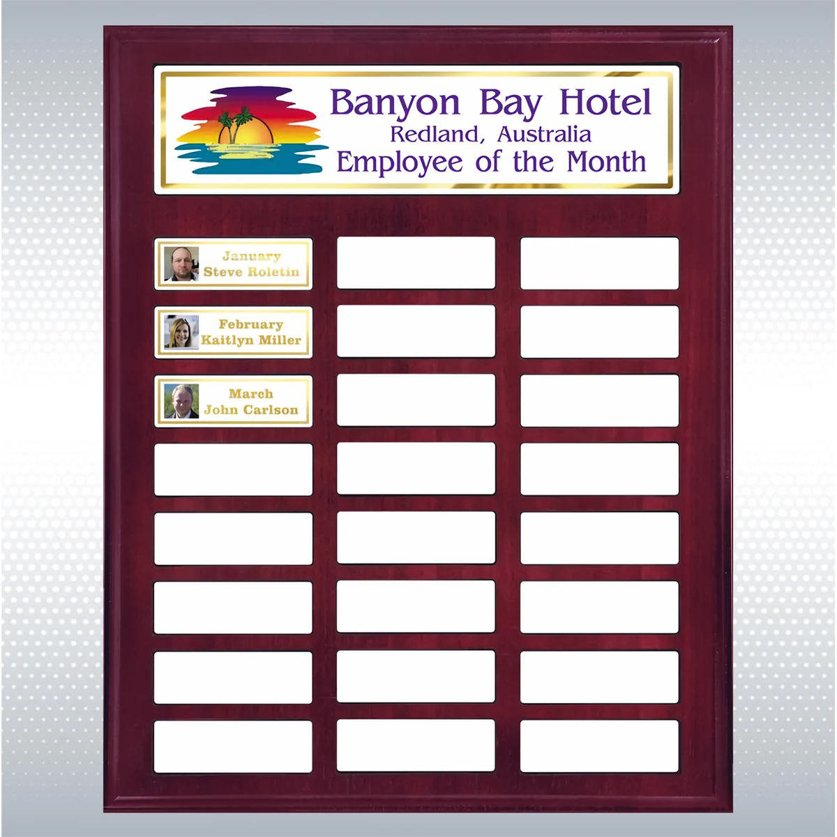 Perpetual Pocket Solid Walnut Plaque Sublimation Full Color Plaque w/24 Plates (12" X 15") 1
