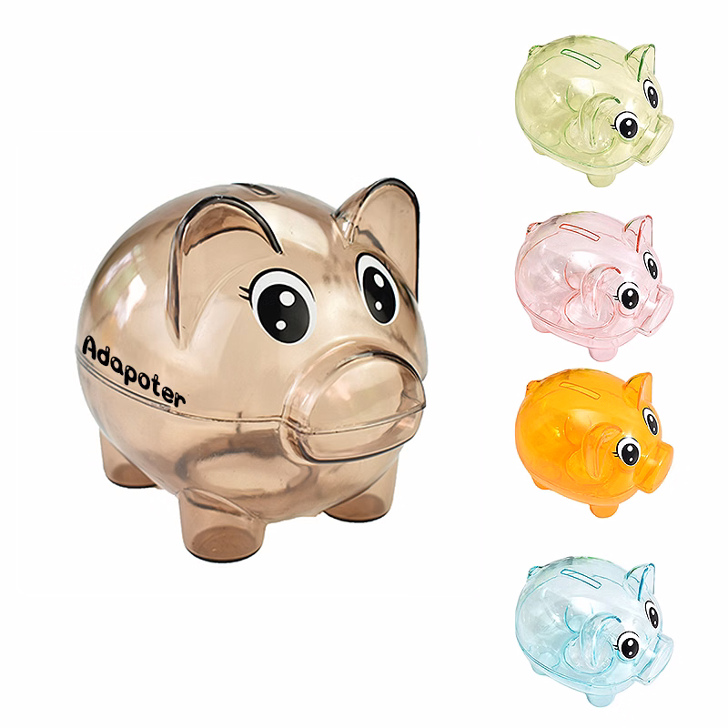 Plastic clear piggy bank