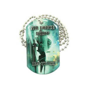 Dog Tag pendant with ball chain necklace (Double Sided) 1