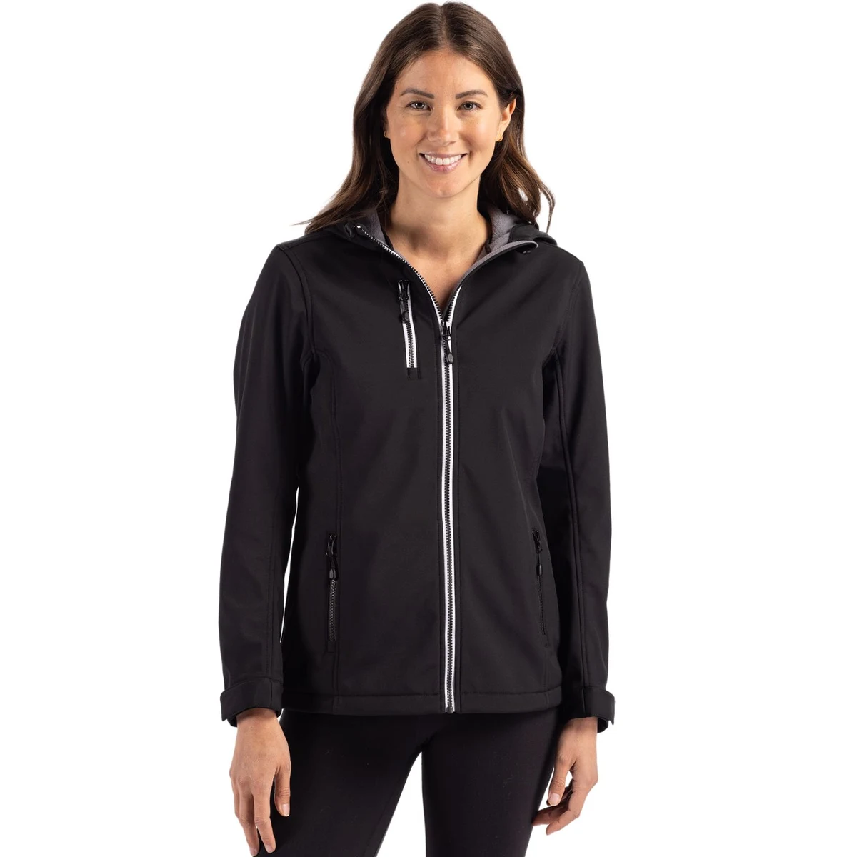 Clique Telemark Recycled Stretch Softshell Womens Full Zip Hooded Jacket 1