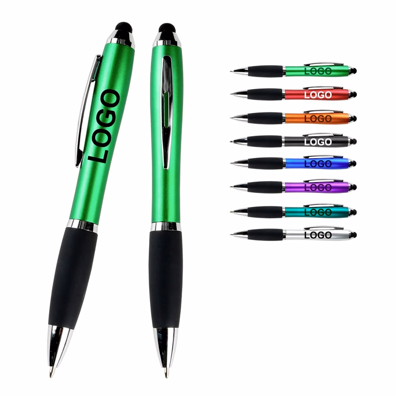 Laser Logo Advertising Pen, Colorful Plastic Rotating Ballpo