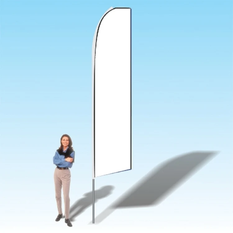 15FT White Advertising Banner Flag 1