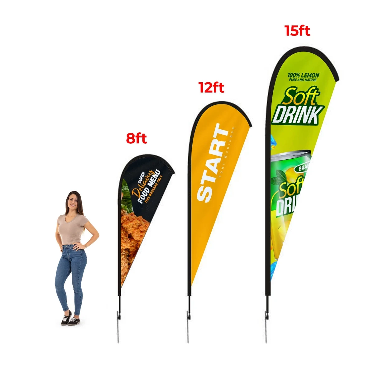 12' Teardrop Flag Replacement 1