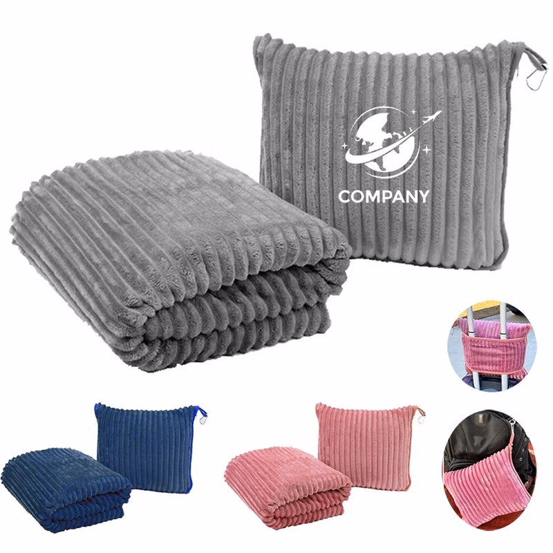 Compact Airplane Fleece Blanket 2" 1 Travel Blanket