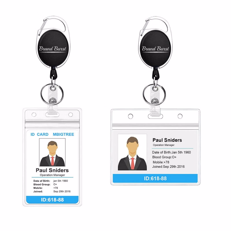 ID Badge Holder With Retractable Badge Reel