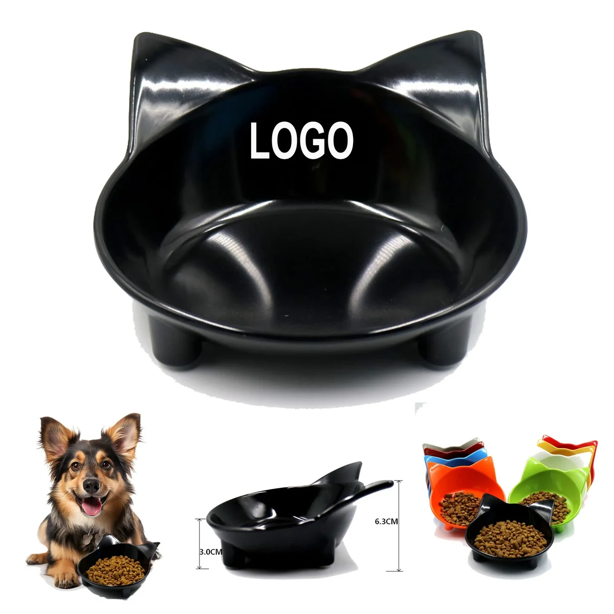 Colorful Melamine Cat Bowl 1