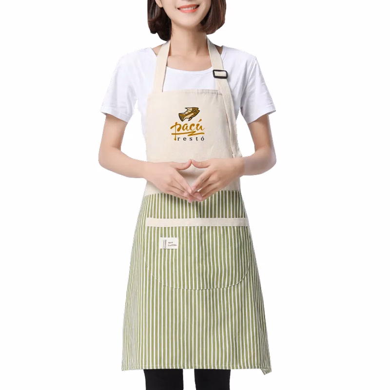 Apron with Happy Bear Patch