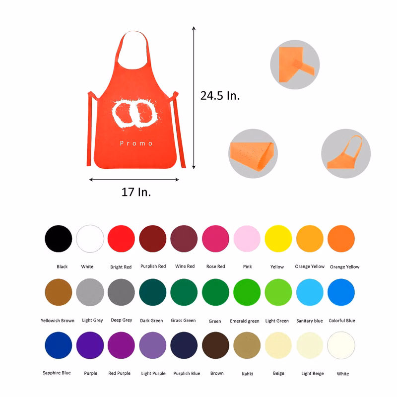 Non-woven Bib Apron 24.5"L x 17"W