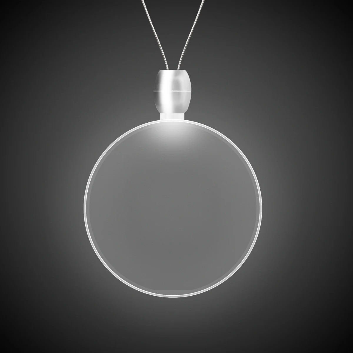 Round White Light-Up Acrylic Pendant Necklace 1