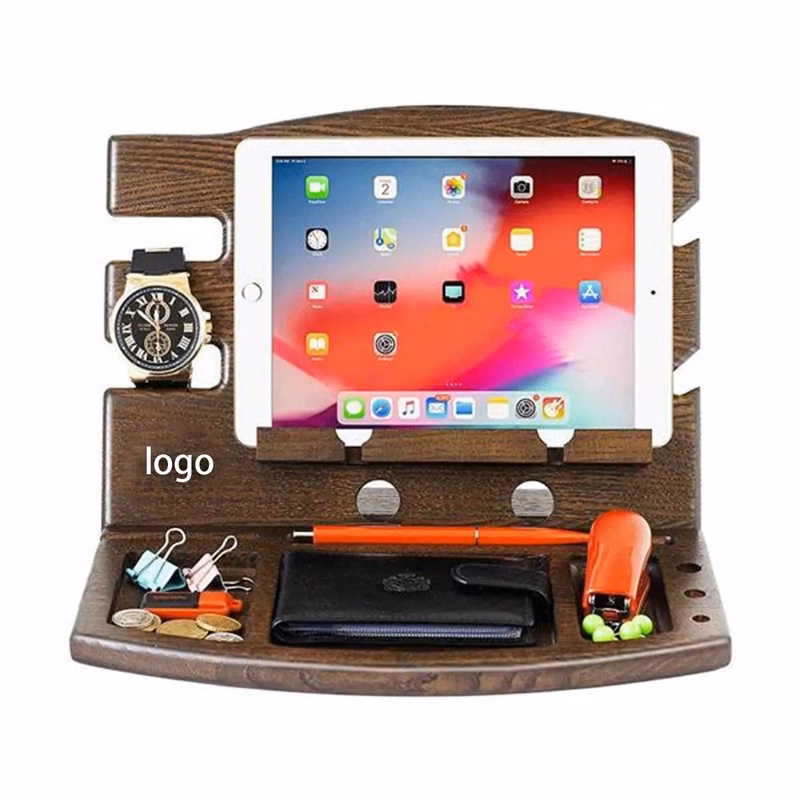 Wood Docking Station Desk Accessories