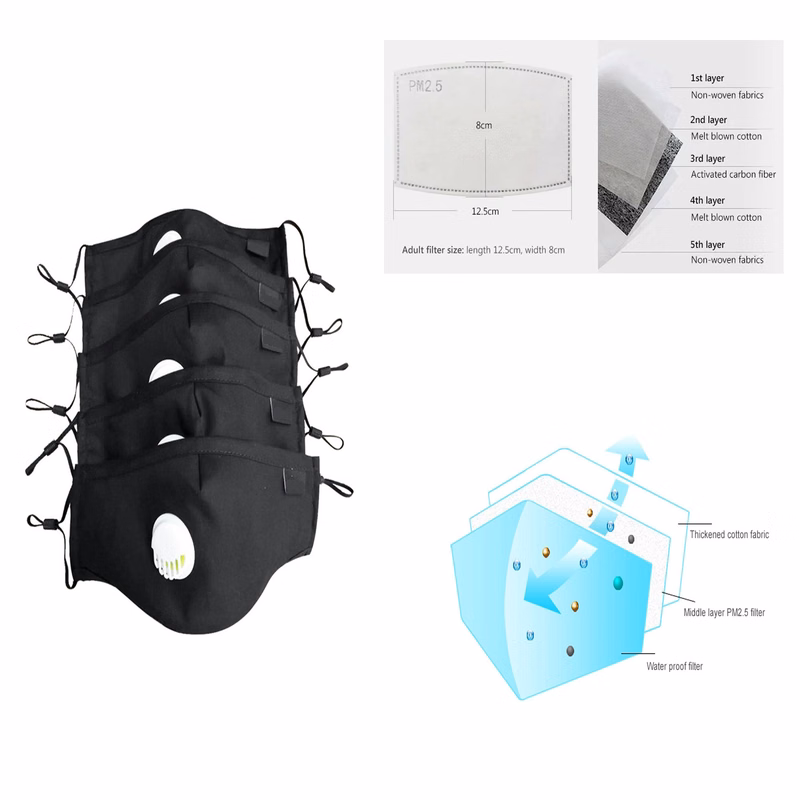 Dust Mask Anti Pollution Mask PM2.5 Activated Carbon Filter