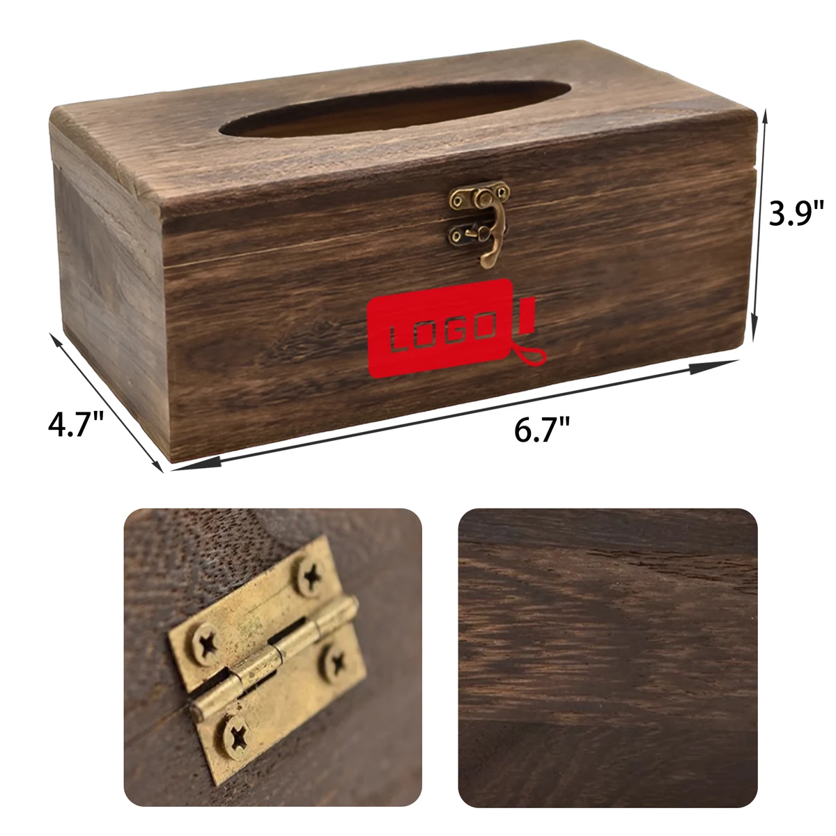 MOQ 50 PCS Versatile Wooden Tissue Box 1