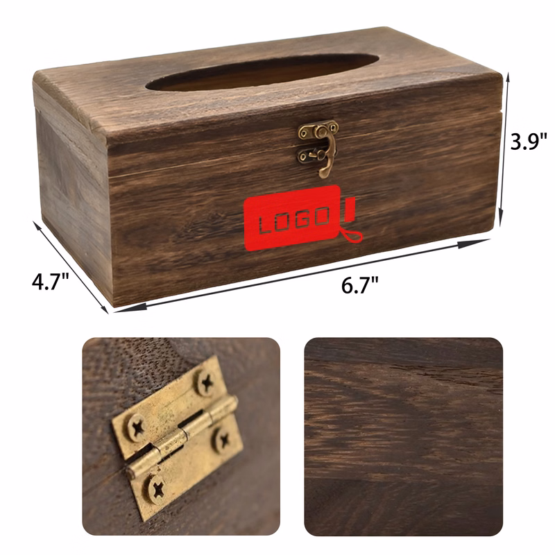 MOQ 50 PCS Versatile Wooden Tissue Box