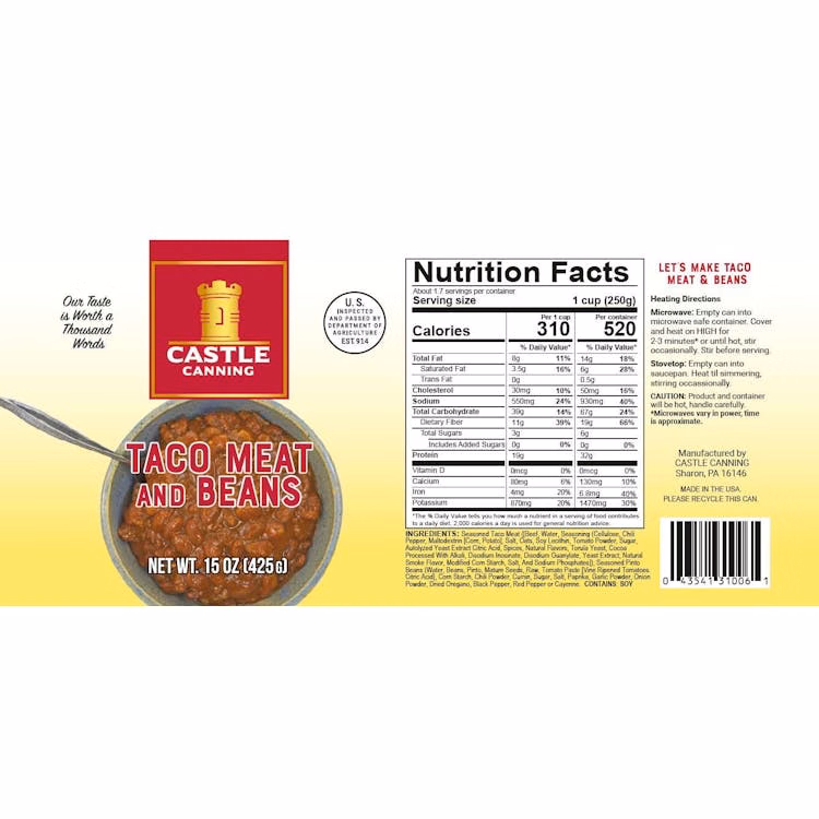Canned Taco Meat and Beans - Full Pallet