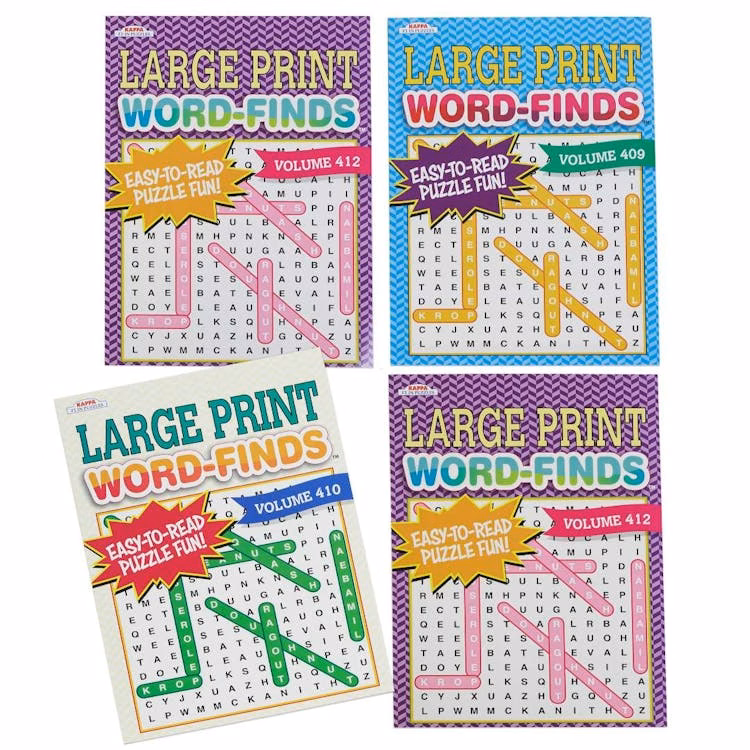 Word Find Books Large Print - 98 PagesTwo Assorted