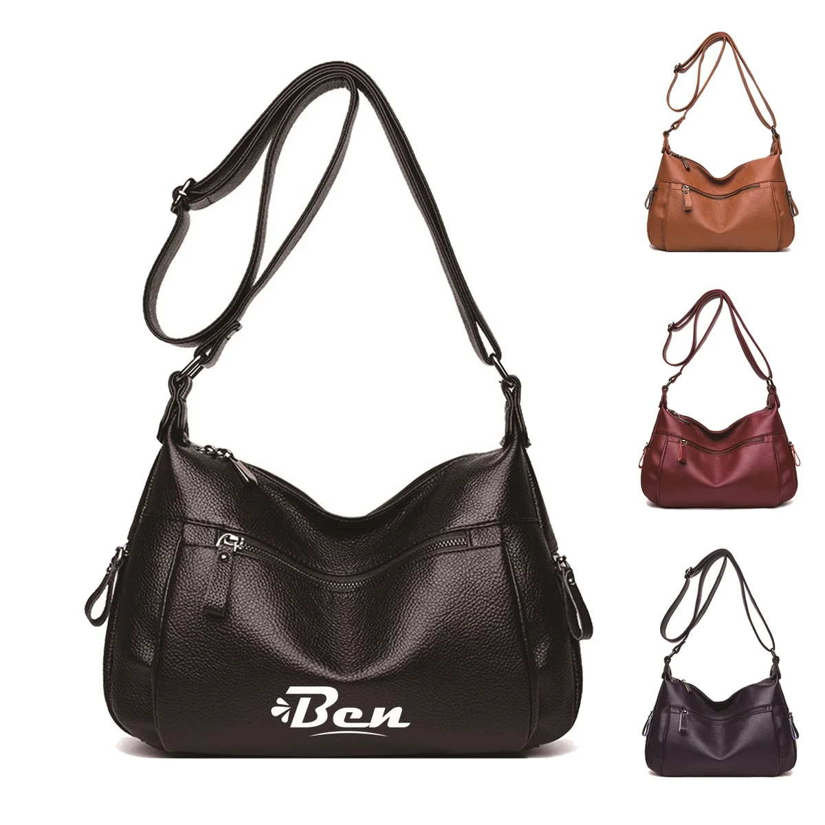 Soft Leather Hobo Shoulder Bag Ladies Crossbody Tote Purses 1