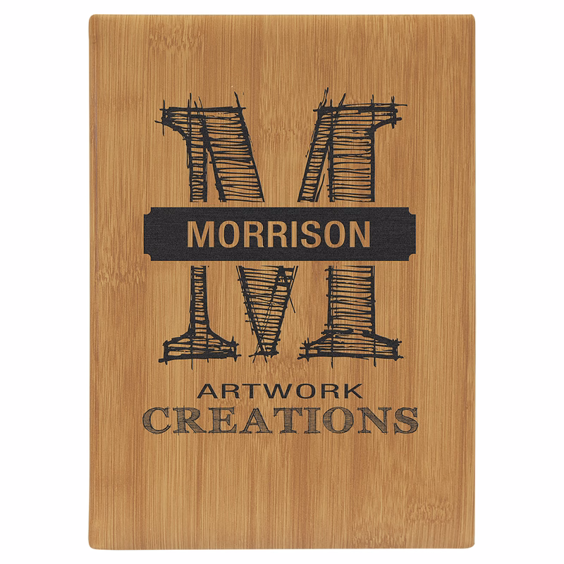 7" x 9 1/2" Bamboo Leatherette Sketch Book-Unlined Paper