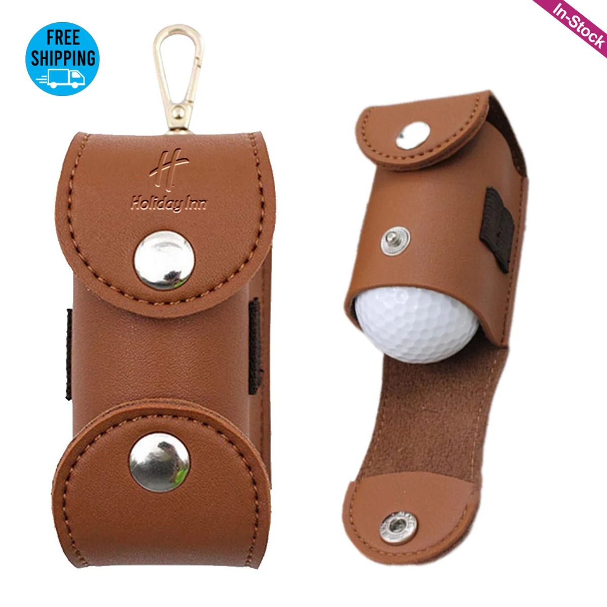 PU Leather Golf Tee Holder Ball Pouch Waist Bag 1