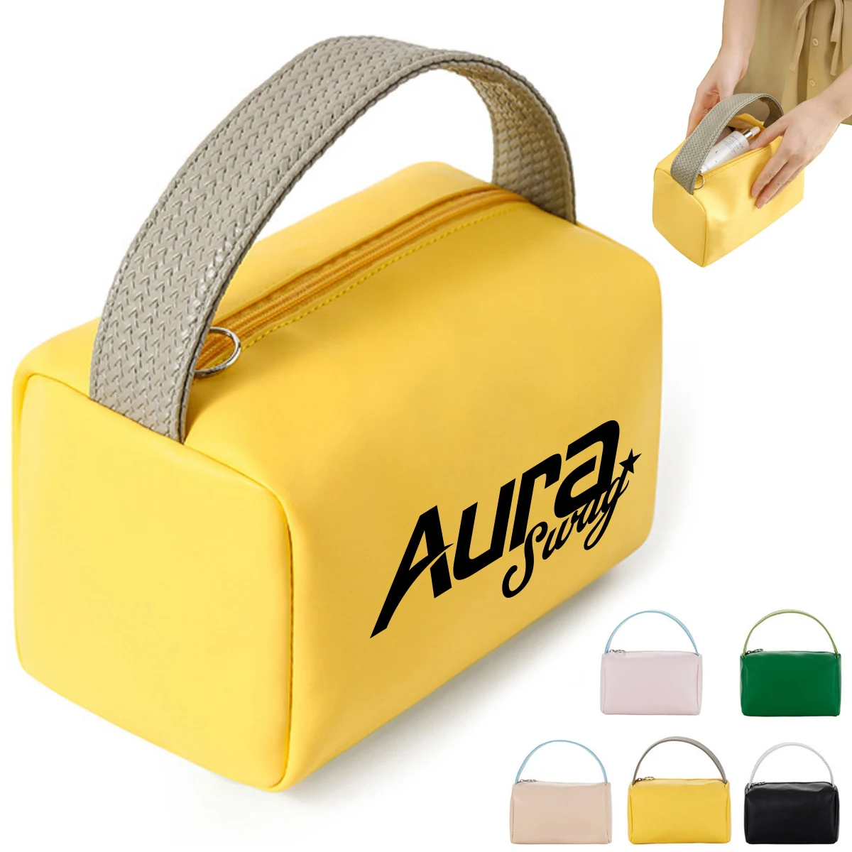 3.5L Compact Cosmetic Bag W/ Zipper and Handle 1