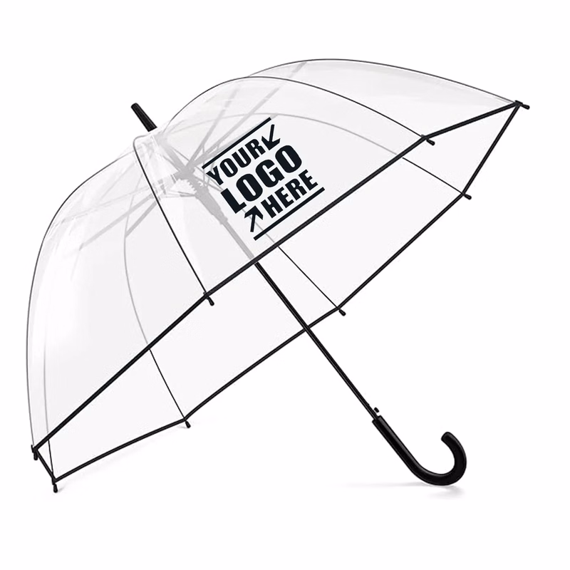 47" Arc Clear Bubble Dome Umbrella with J Hook Handle