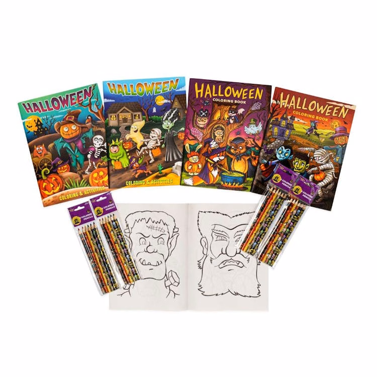 Halloween Bundle - Coloring Books and Colored Pencils