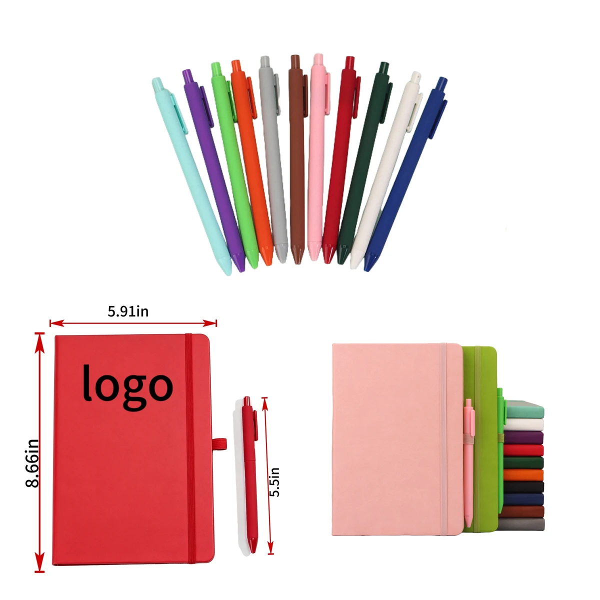 A5 Hard Leather Strap Office Notebook Set 1
