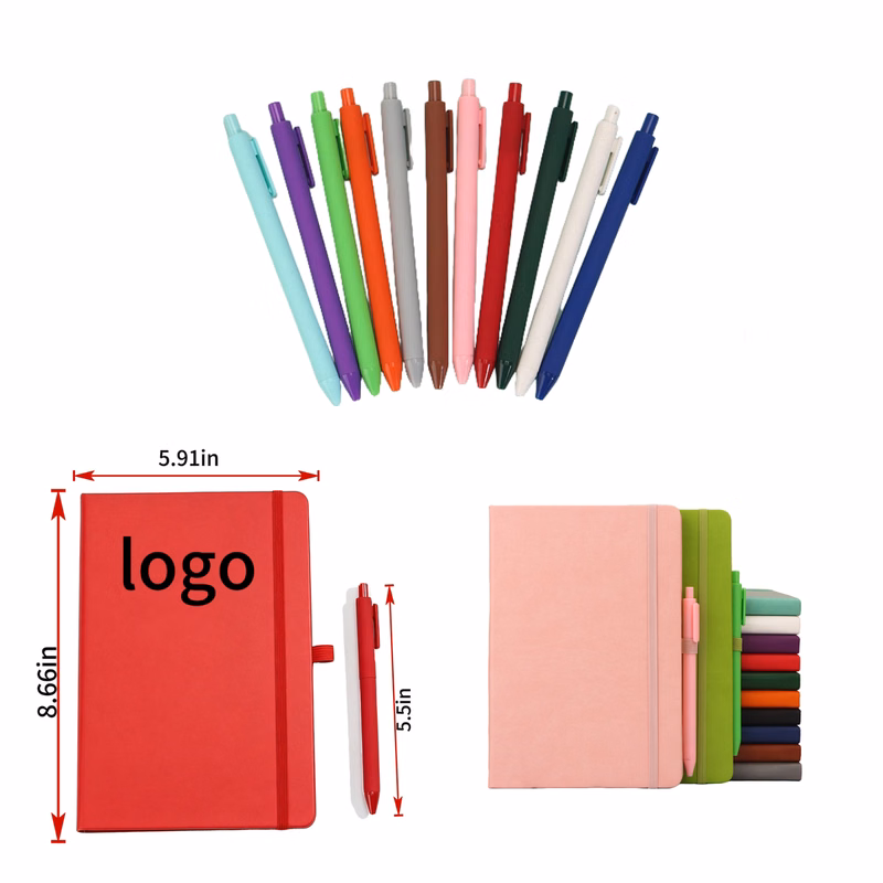 A5 Hard Leather Strap Office Notebook Set