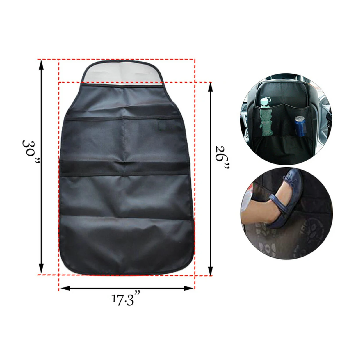 Car Seat Back Organizer Kick Mat 1