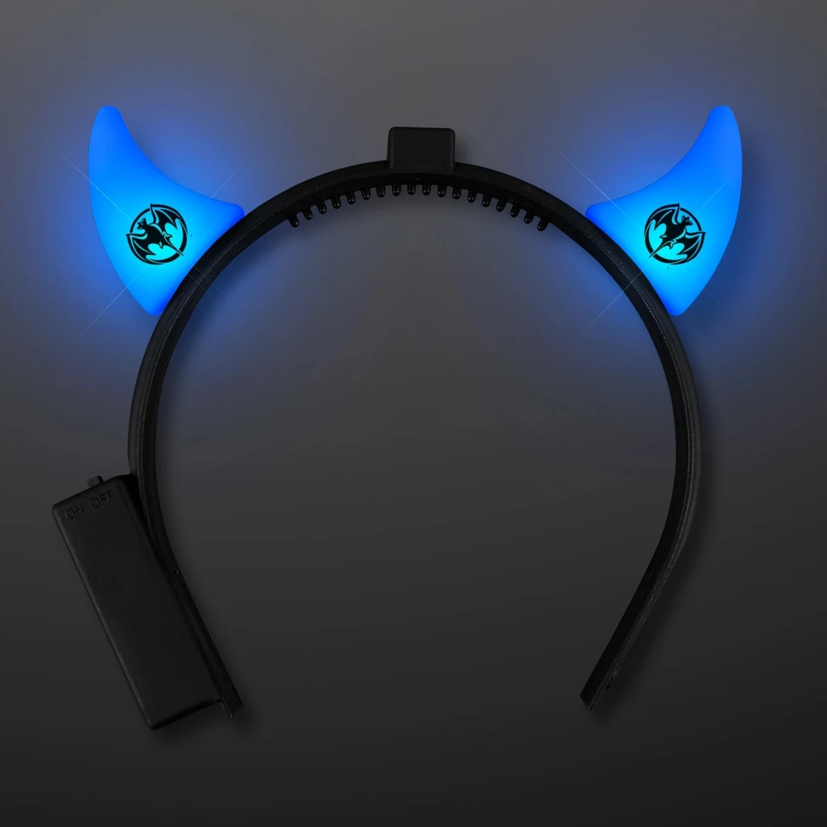 Blue Light-up Devil headband 1
