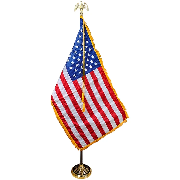 7' US Indoor Parade Set with 3' x 5' Nylon Flag 1