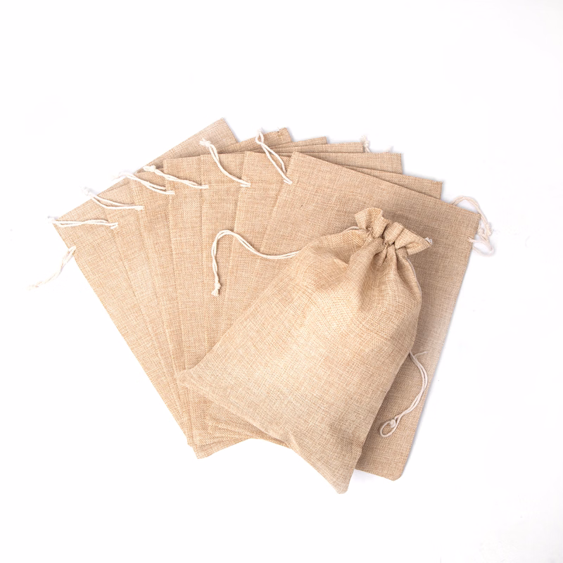 13 3/4" X 9 7/8" Burlap Drawstring Bag
