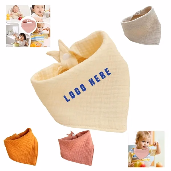 Custom 13-Inch Four-Layer Cotton Gauze Baby Bib — Absorbent Teething & Feeding Essential