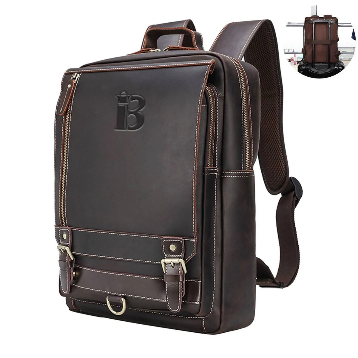 Genuine leather backpack for man 1