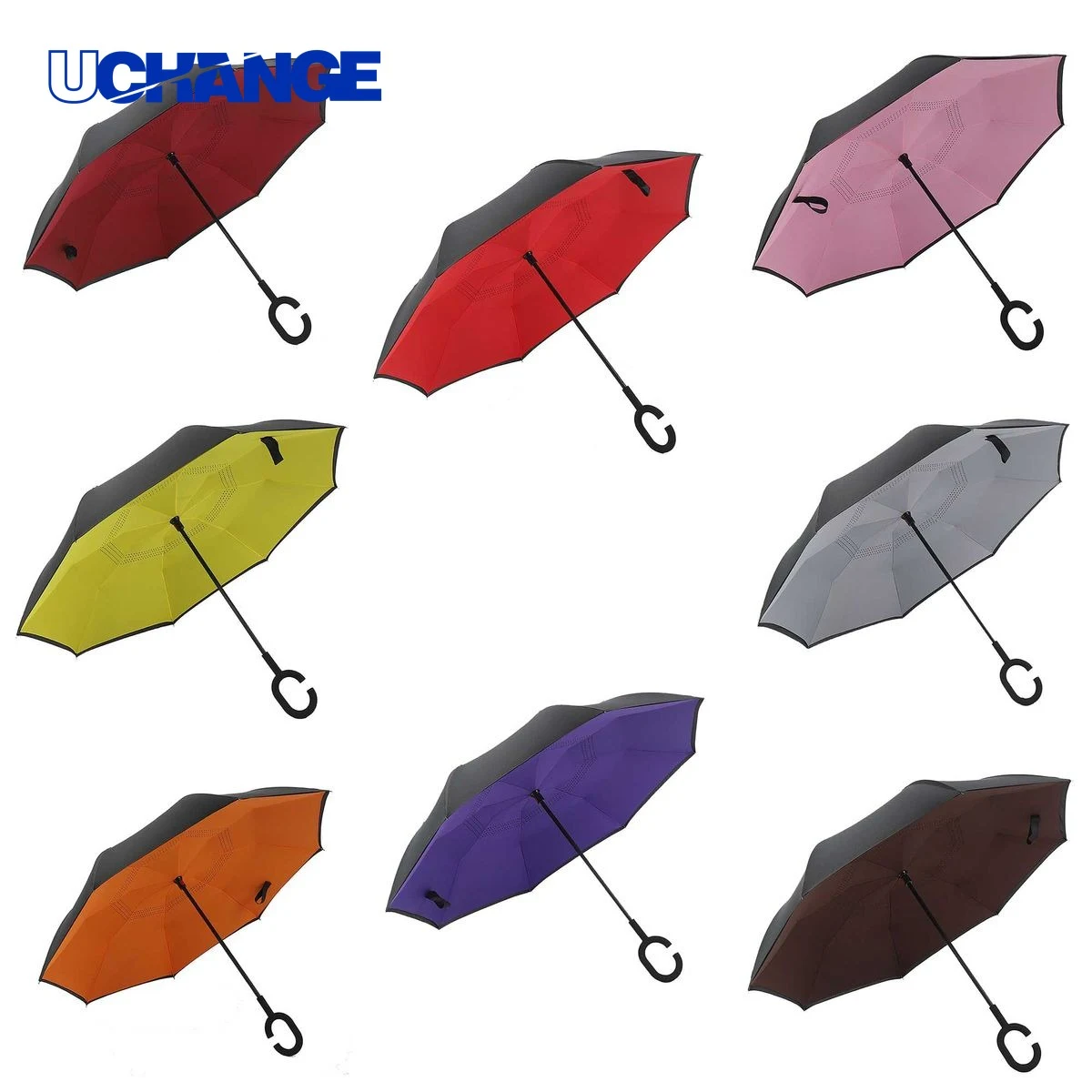 Windproof Layer Upside Down Car Rain Umbrella 1